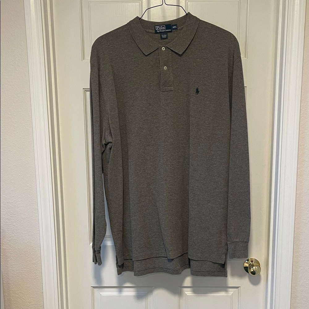 Polo by Ralph Lauren Long-Sleeve Polo in grey/olive